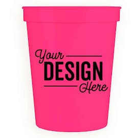 16 oz. Plastic Stadium Cup - Color: Neon Pink