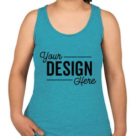 Anvil Women's Tri-Blend Racerback Tank - Color: Heather Caribbean Blue
