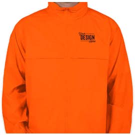 Ultra Club Full Zip Hooded Packable Jacket - Color: Bright Orange