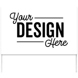 Full Color 22" x 14" Poster Yard Sign with Metal Frame - Color: White