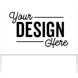 Full Color 22" x 14" Poster Yard Sign with Metal Frame - Color: White
