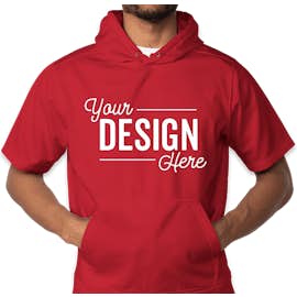 Sport-Tek Sport-Wick Short Sleeve Pullover Hoodie - Color: Deep Red