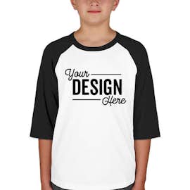 Sport-Tek Youth Raglan T-shirt - Color: White / Black