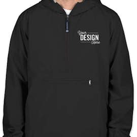 Charles River Pack-N-Go Hooded Packable Anorak - Screen Printed - Color: Black