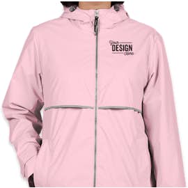 Charles River Women's New Englander Hooded Rain Jacket - Color: Pink / Reflective