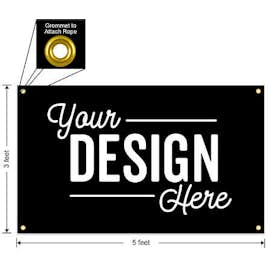Full Color 5' x 3' Vinyl Banner - Color: Black