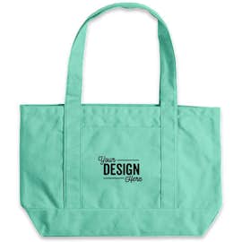 Large Midweight Gusseted Pigment Dyed Boat Tote - Color: Sea Glass Green