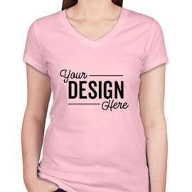Bella + Canvas Women's Slim Fit Jersey V-Neck T-shirt - Color: Pink