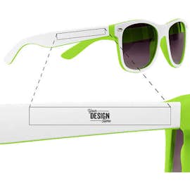 Two-Tone Malibu Sunglasses - Color: Lime Green / White