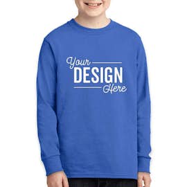 Port & Company Youth Core Cotton Long Sleeve T-shirt - Color: Royal