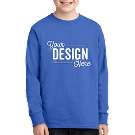 Port & Company Youth Core Cotton Long Sleeve T-shirt - Color: Royal
