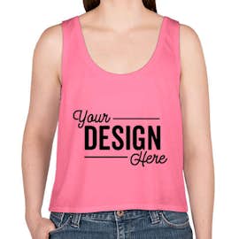 Bella + Canvas Women's Flowy Crop Tank - Color: Neon Pink