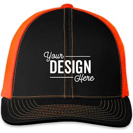 Pacific Headwear Snapback Trucker Hat - Color: Black / Neon Orange