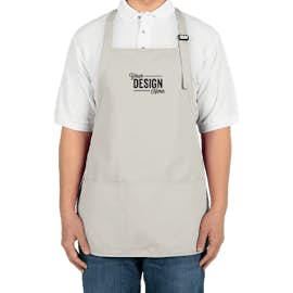 Port Authority Stain Release Medium Length Apron - Embroidered - Color: Stone