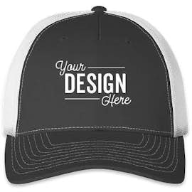 Richardson Five-Panel Snapback Trucker Hat - Color: Charcoal / White