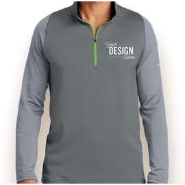Nike Dri-FIT Stretch Quarter Zip Pullover - Color: Dark Grey / Cool Grey / Volt