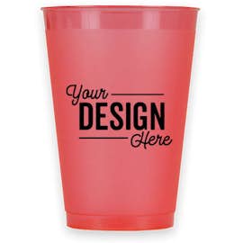 12 oz. Frosted Plastic Stadium Cup - Color: Frost Red