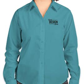 Port Authority Women's Long Sleeve Easy Care Shirt - Color: Maui Blue