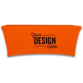 Full Color 8' Stretch Tablecloth - Color: Orange