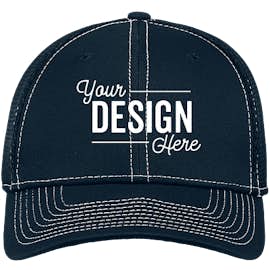 New Era 39THIRTY Contrast Stitch Stretch Fit Mesh Hat - Color: Deep Navy / White