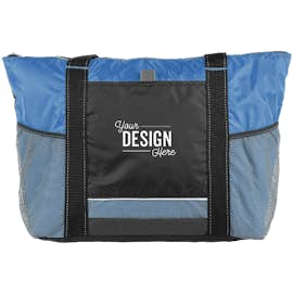 Colorblock Zippered Insulated Cooler Tote - Color: Black / Royal