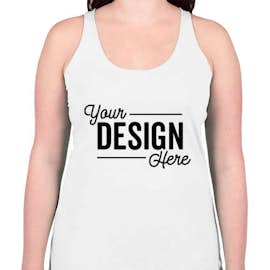 Bella + Canvas Women's Tri-Blend Racerback Tank - Color: Solid White Tri-Blend