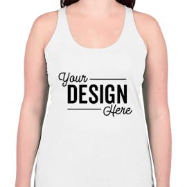 Bella + Canvas Women's Tri-Blend Racerback Tank - Color: Solid White Tri-Blend