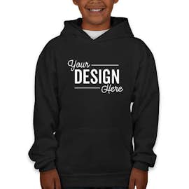 Hanes Youth EcoSmart 50/50 Pullover Hoodie - Color: Black