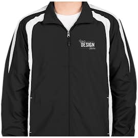 Sport-Tek Full Zip Colorblock Warm-Up Jacket - Color: Black / White