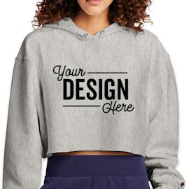 Champion Women’s Reverse Weave Cropped Hoodie - Color: Oxford Grey
