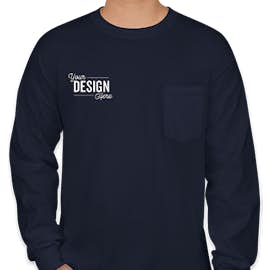 Canada - Gildan Ultra Cotton Long Sleeve Pocket T-shirt - Color: Navy