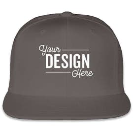 Yupoong Flat Bill Snapback Hat - Color: Dark Grey