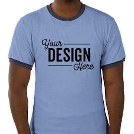 Canada - Champion Premium Fashion Ringer T-shirt - Color: Light Blue Heather / Navy Heather