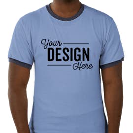 Canada - Champion Premium Fashion Ringer T-shirt - Color: Light Blue Heather / Navy Heather