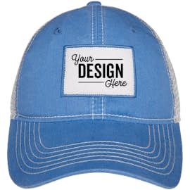 Ahead Rectangle Patch Trucker Hat - Color: Royal / White