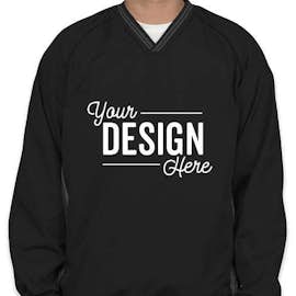 Sport-Tek Tipped V-Neck Windshirt - Color: Black / Graphite