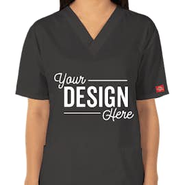 Dickies Women's V-Neck Scrub Top - Color: Pewter