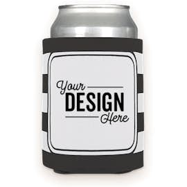 Stripe Foldable Can Cooler - Color: Black / White