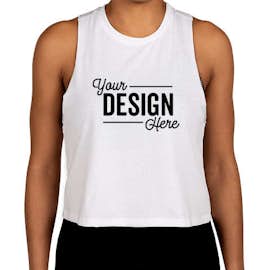 Bella + Canvas Women's Racerback Crop Tank Top - Color: Solid White Blend