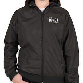 Sport-Tek Women's Embossed Full Zip Hooded Jacket - Color: Black / Black