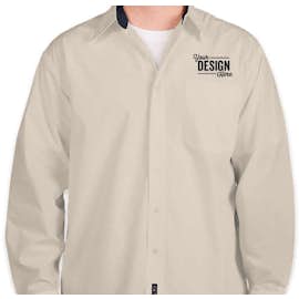 Port Authority Long Sleeve Easy Care Shirt - Color: Light Stone / Classic Navy