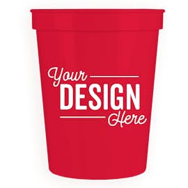 16 oz. Plastic Stadium Cup - Color: Red