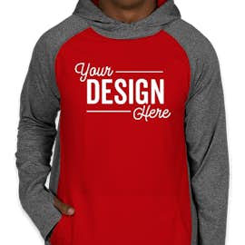 Augusta Colorblock Performance Pullover Hoodie - Color: Graphite Heather / Red