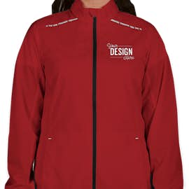Port Authority Women's Reflective Running Full Zip Jacket - Color: Rich Red / Deep Black