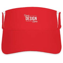 Sport-Tek Colorblock Performance Visor - Color: True Red / White