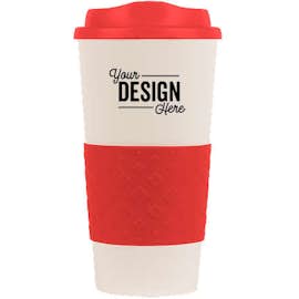 16 oz. Rubber Grip To Go Coffee Cup - Color: Red