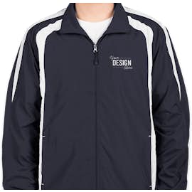 Sport-Tek Full Zip Colorblock Warm-Up Jacket - Color: True Navy / White