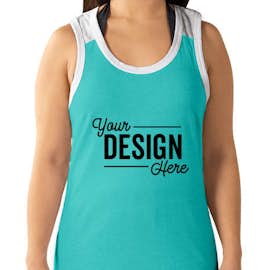LAT Racerback Tank Dress - Color: Caribbean / White