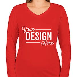 Sport-Tek Women's Competitor Long Sleeve V-Neck Performance Shirt - Color: True Red