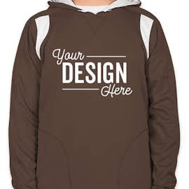 Team 365 Contrast Performance Pullover Hoodie - Color: Sport Dark Brown / White